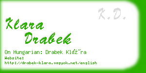 klara drabek business card